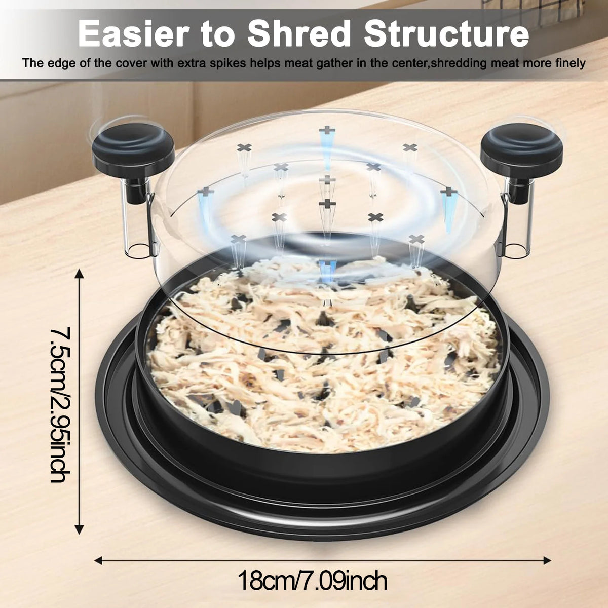Upgraded Chicken Shredder with Transparent Cover