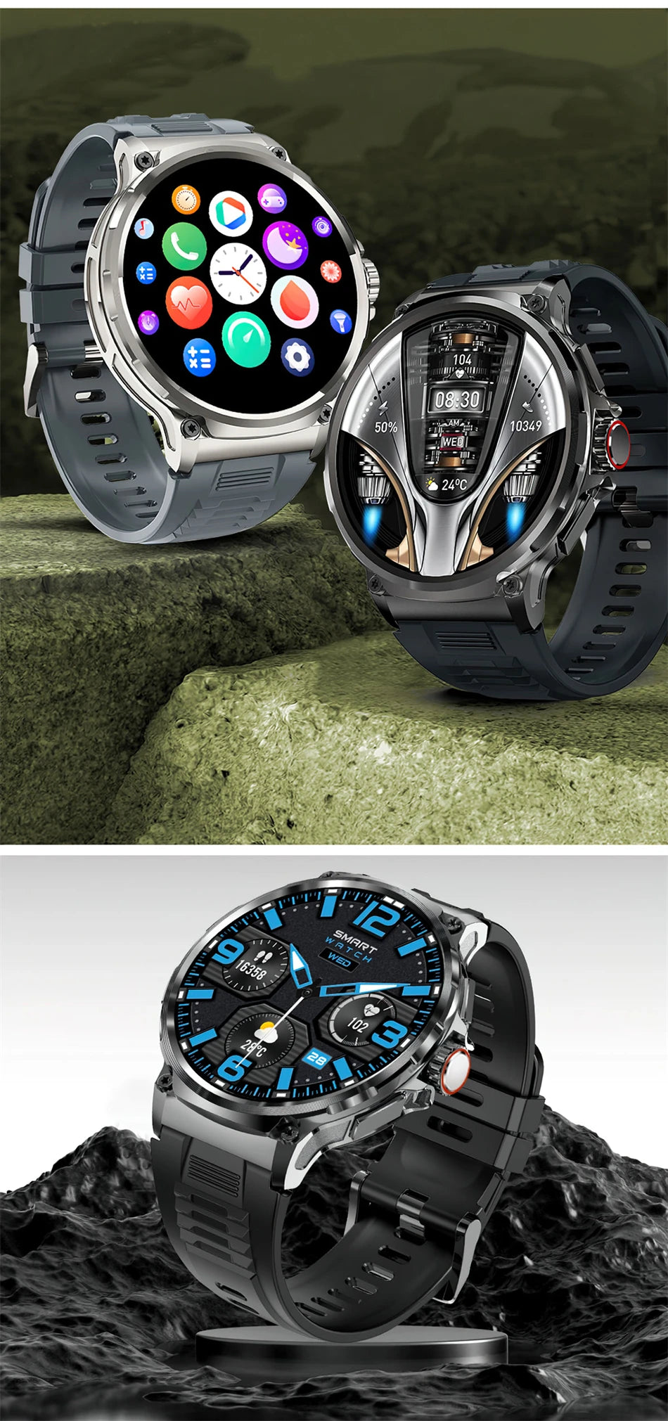 New Military GPS V69 Smart Watch Men 1.85 inch 710 mAh