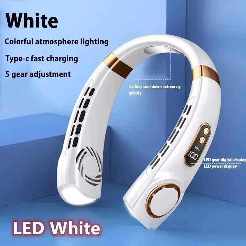 8000mAh USB Hanging Neck Fan Portable Bladeless