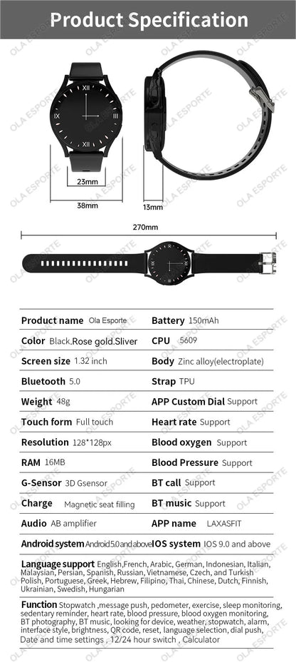 Women Bluetooth Call Smart Watch HeartRate Blood Pressure