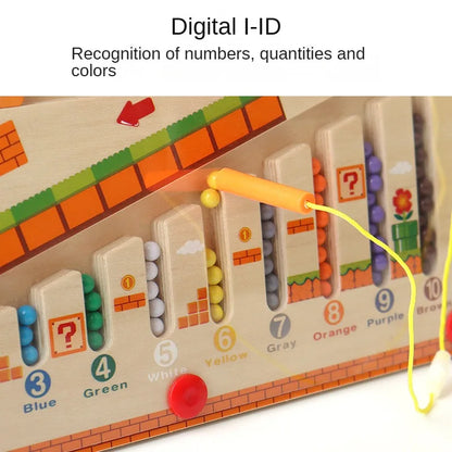 Children Magnetic Color and Number Maze Wooden Puzzle