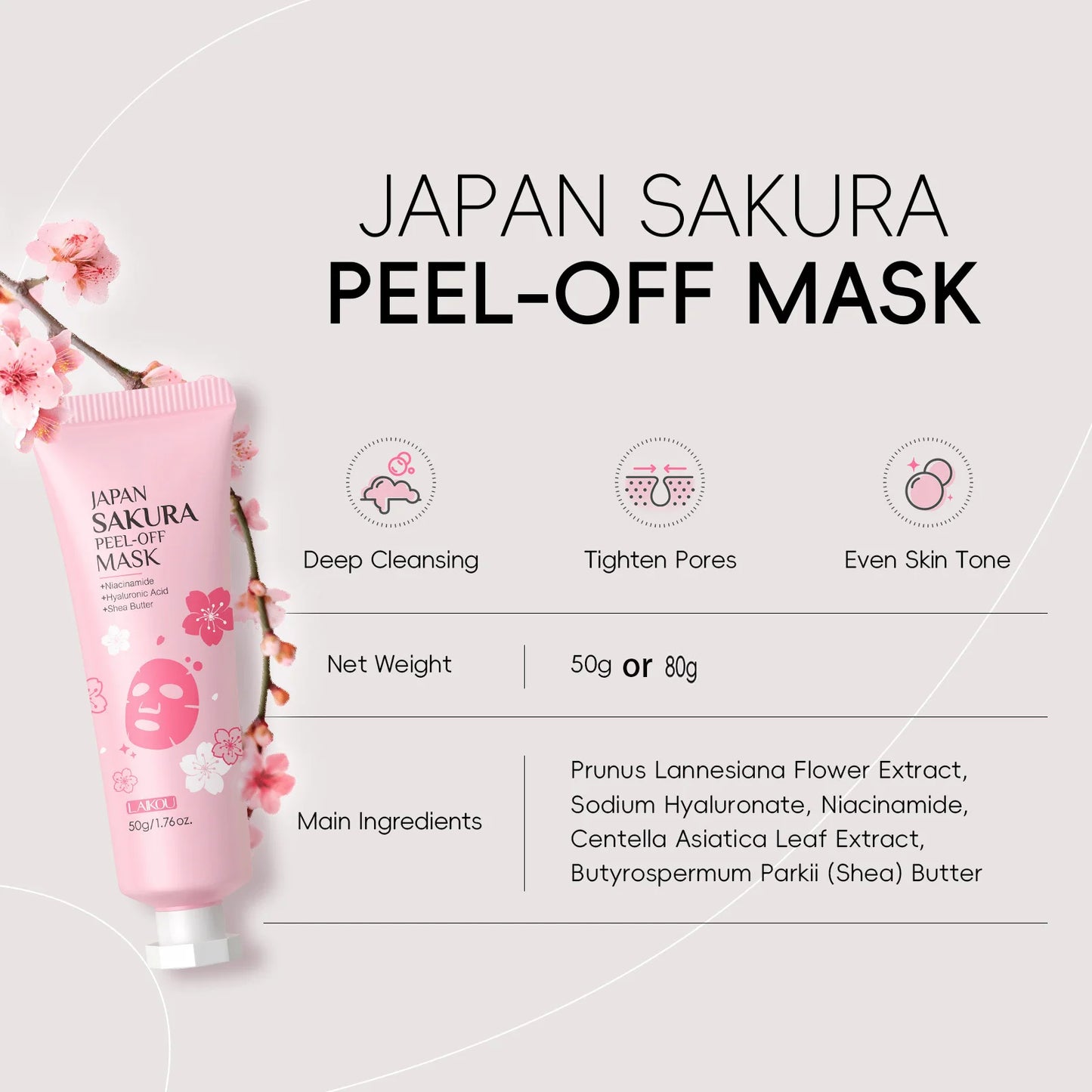 Cherry Blossom Peel Off Mask ,Hydrating & Deep Cleansing