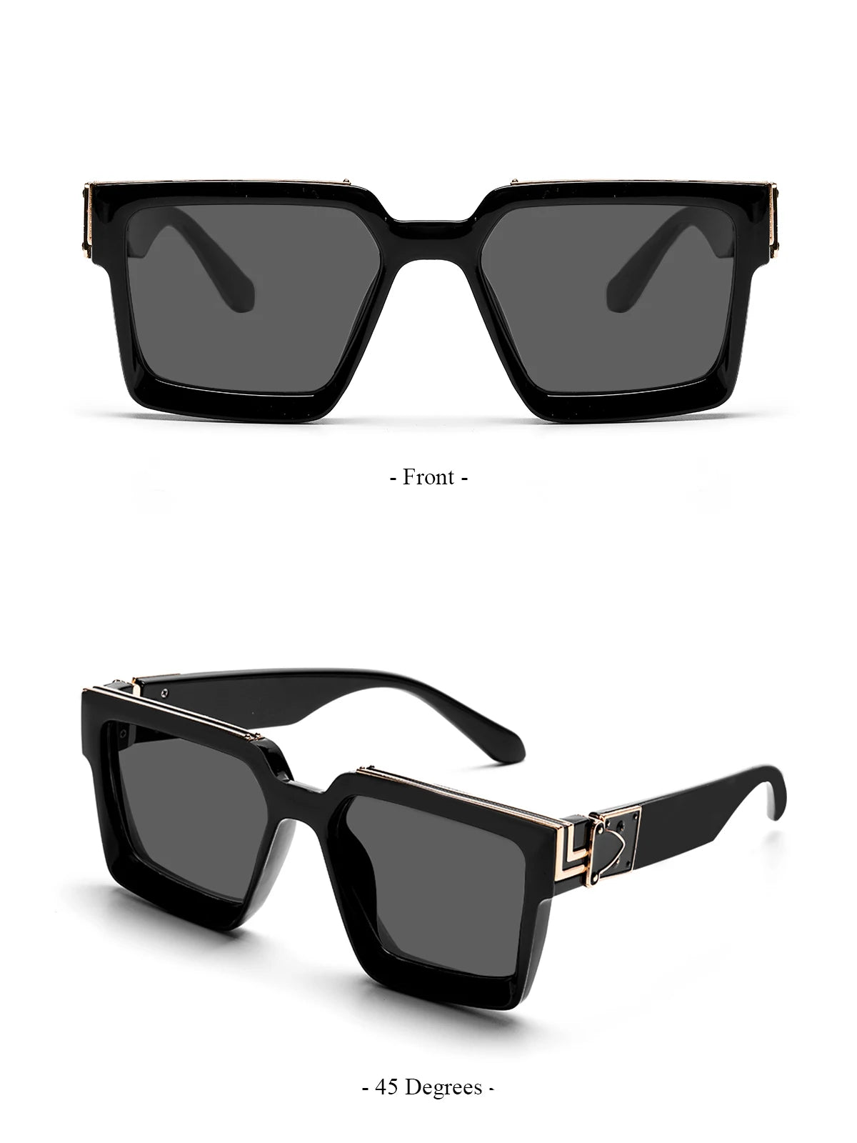Retro Black Millionaire Shades Luxury Sunglasses