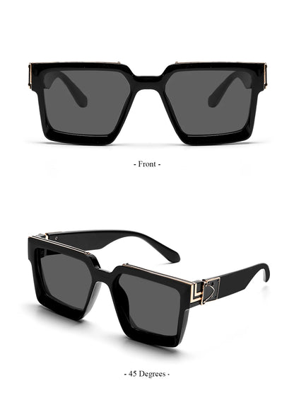 Retro Black Millionaire Shades Luxury Sunglasses