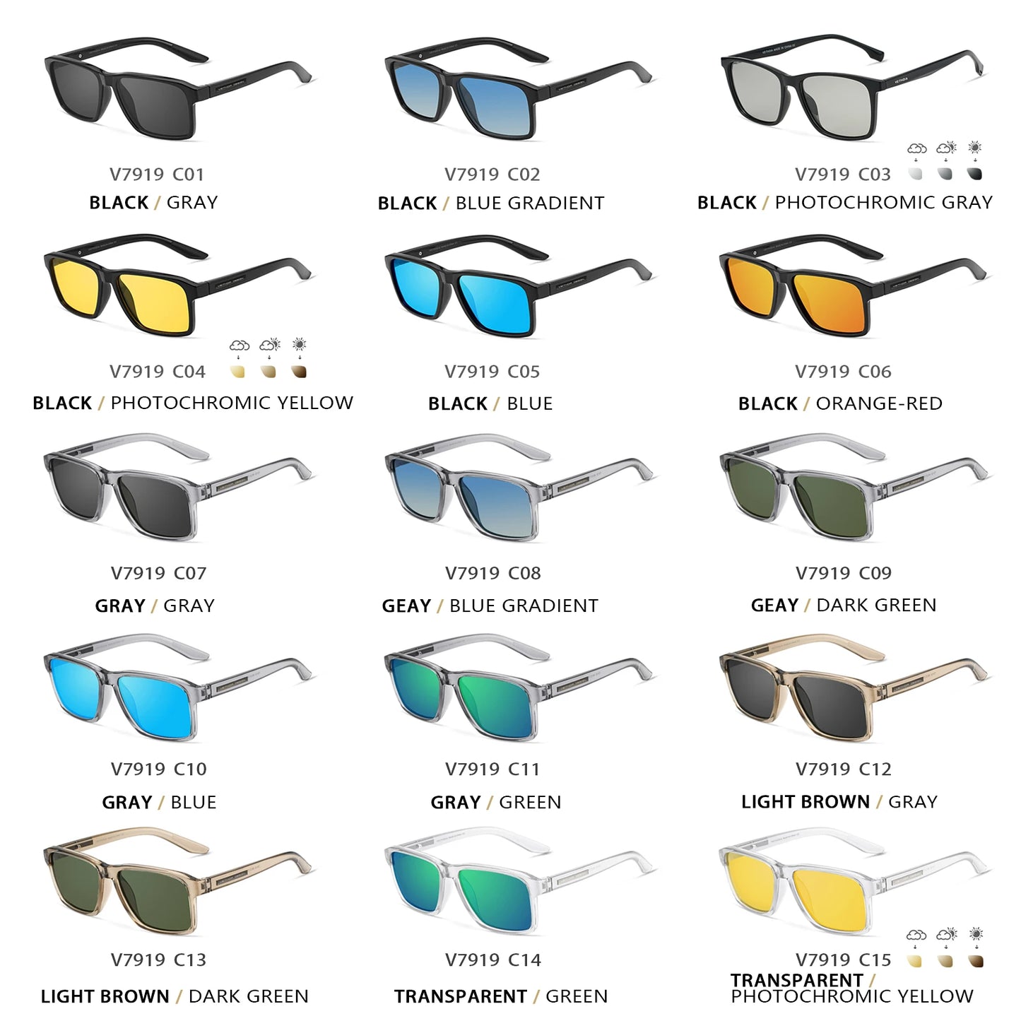 VEITHDIA Men Women Sunglasses Polarized UV400 Glasses