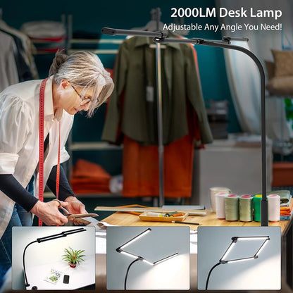 LED Ultra Bright Eye-Caring Desk Lamp Clip-on Office