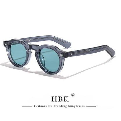 HBK Vintage Simple Round Men Sunglasses
