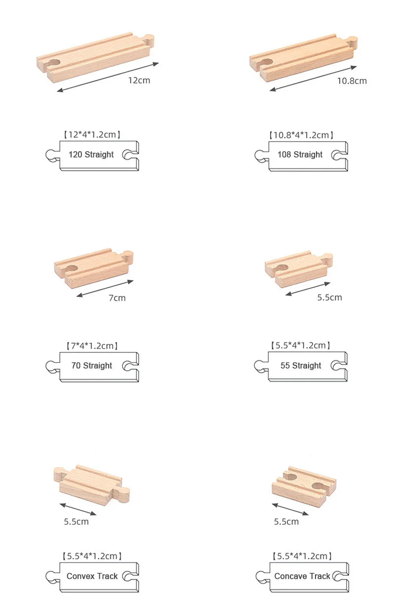 New Kinds Wooden Track Parts Beech Wooden Railway Train