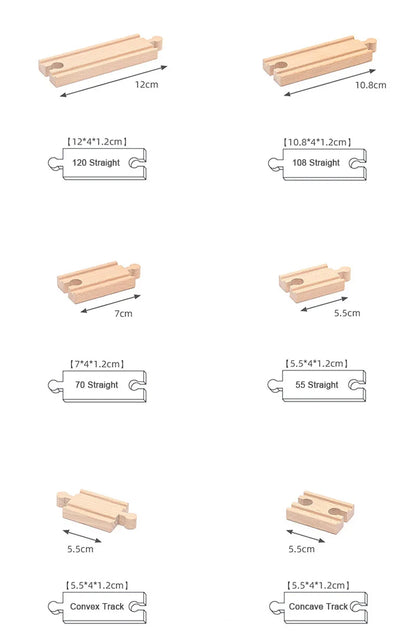 New Kinds Wooden Track Parts Beech Wooden Railway Train