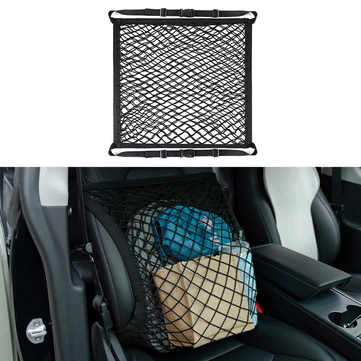 Car Seat Net  Elastic Double Layer Storage Mesh Net Fit