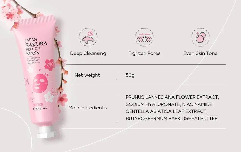 Cherry Blossom Peel Off Mask ,Hydrating & Deep Cleansing