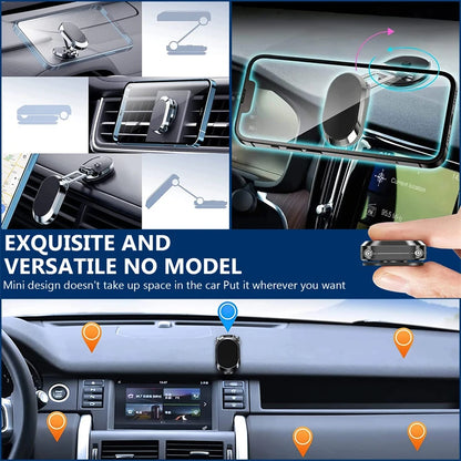 Aluminum Alloy Folding Magnetic Car Phone Holder 360° Rotation