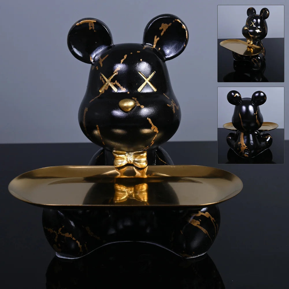 Colorful Bear Statues and Sculptures Butler Figure Ornaments