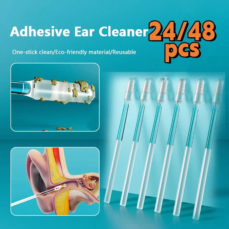 24/48pcs Stickable Sticky Ear Stick Ear Cleanser