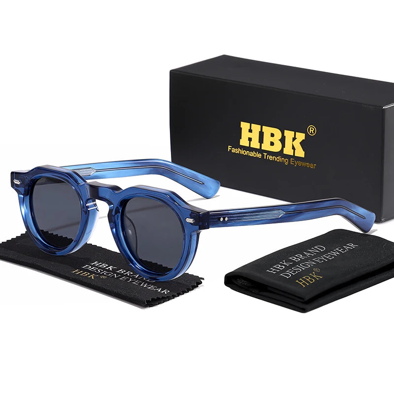 HBK Vintage Simple Round Men Sunglasses