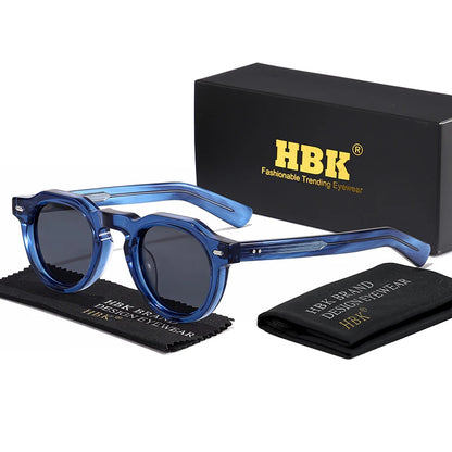 HBK Vintage Simple Round Men Sunglasses