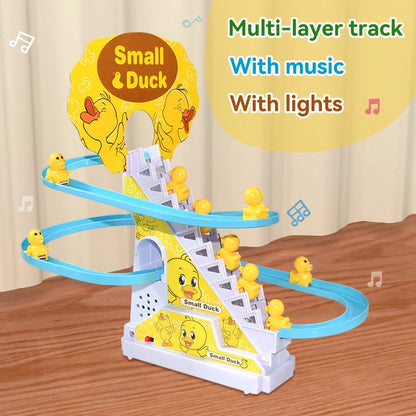 Climbing Stairs Track Toys Electric Duck DIY Rail Racing Track