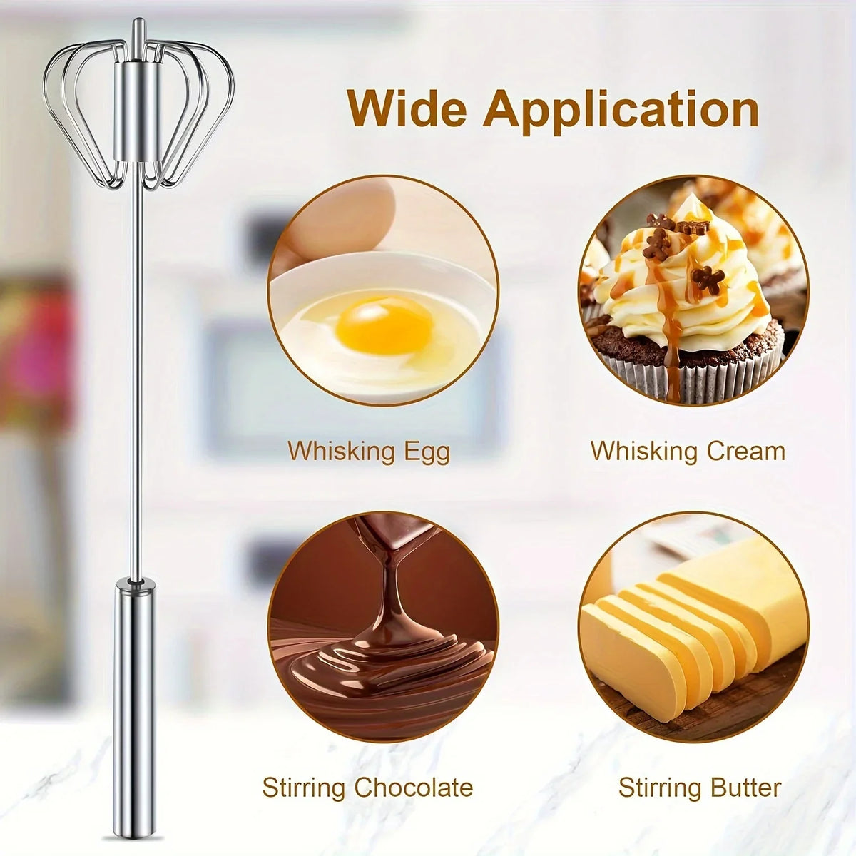 Semi Automatic Egg Beater Stainless Steel Mixer