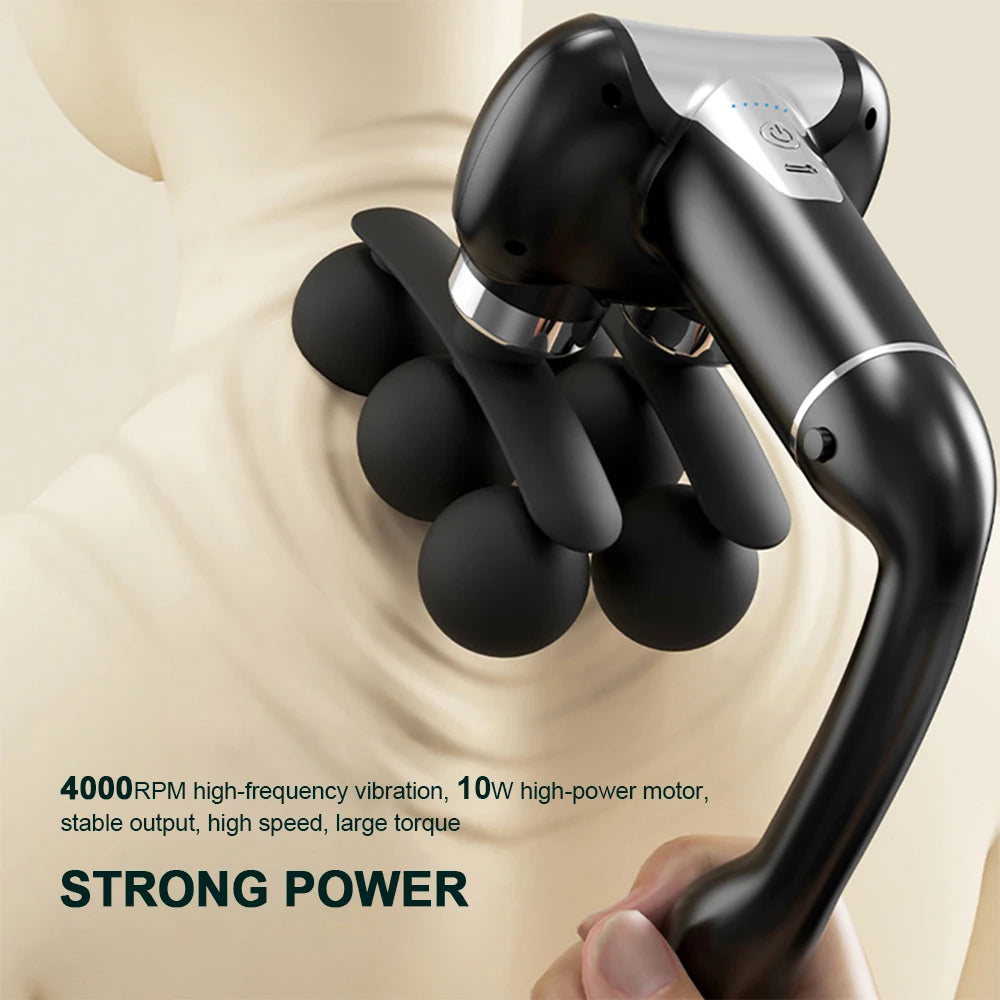 6-Heads Handheld Fascia Gun High Frequency Vibration Body