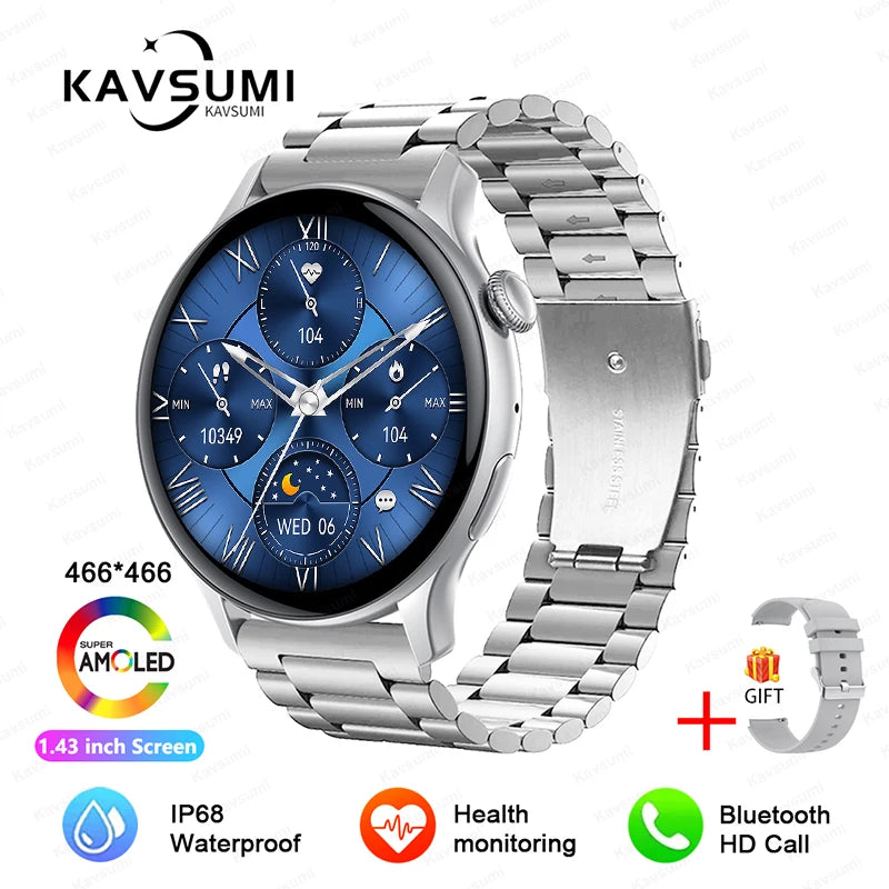 NFC Smart Watch Amoled HD GPS Track Sports Heart Rate