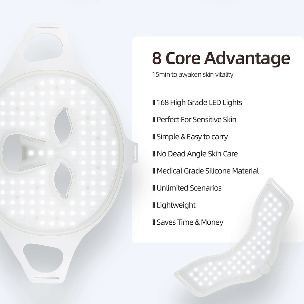 7 Colors Photon Face Neck LED Mask 3D Flexible Silicone