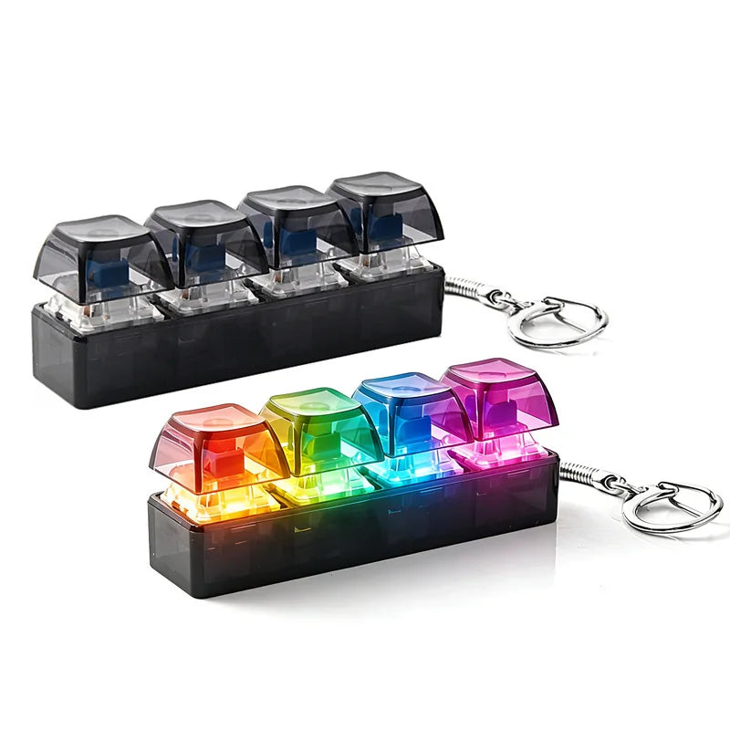 4-Button Fingertip Keychain RGB Fidget Stress Relief