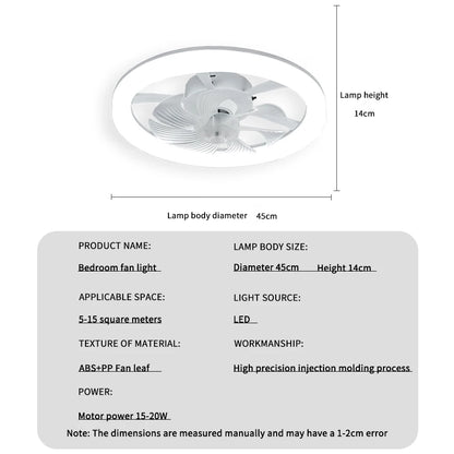 Modern Thin Ceiling Fan Light, White Silent Ceiling Fan