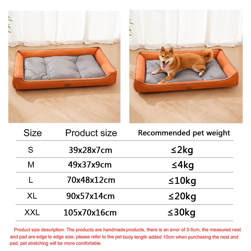 Four Season Square Dog Bed for Large Dog Mattress Bite-resistant Cat Bed