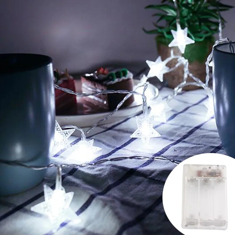 LED Star Fairy Lights Outdoor Chain Lights Garland Decoration