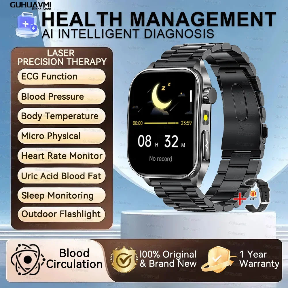 New Laser Treatment Three High Smart Watch Men ECG Heart Rate