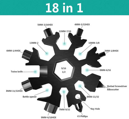 18-in-1 Snowflake Multi-Tool Snowflake Torque Wrench Tools