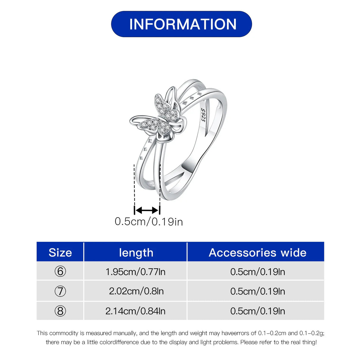 925 Sterling Silver Three-Ring Stackable Ring for Women