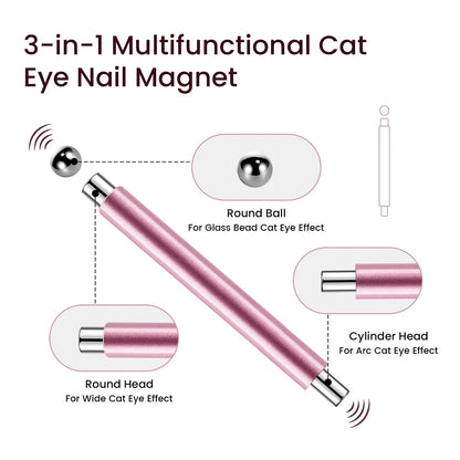 3 In 1 Dual Headed Cat Eye Nail Art Magnetic Stick