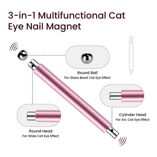 3 In 1 Dual Headed Cat Eye Nail Art Magnetic Stick