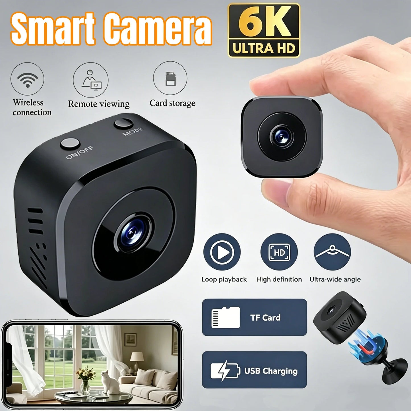 4K Full HD Mini Security Camera Pro WiFi Surveillance