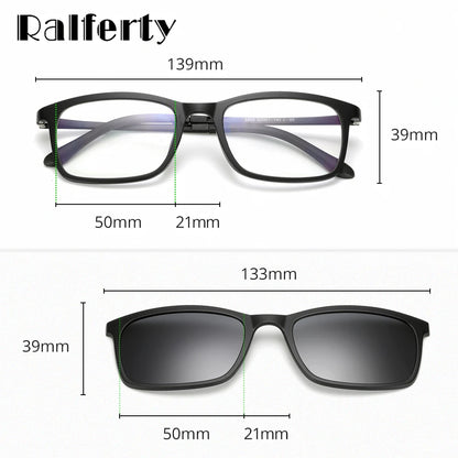 5 In 1 Magnetic Clip On Glasses TR90 Optical Eyeglass