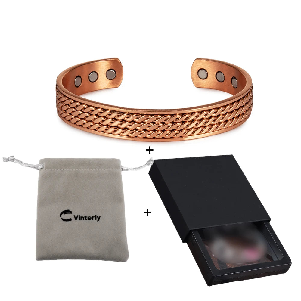Vinterly Twisted  Magnetic Therapy Adjustable Wide Bangles