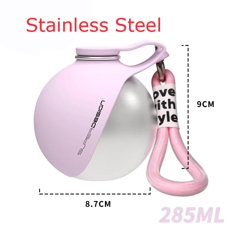 Small Dog Water Bottle 285ML Stainless Steel/PETG Convenient