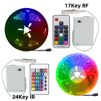 3AA Battery Power RGB Led Strip Light 5V 5050 TV Backlight