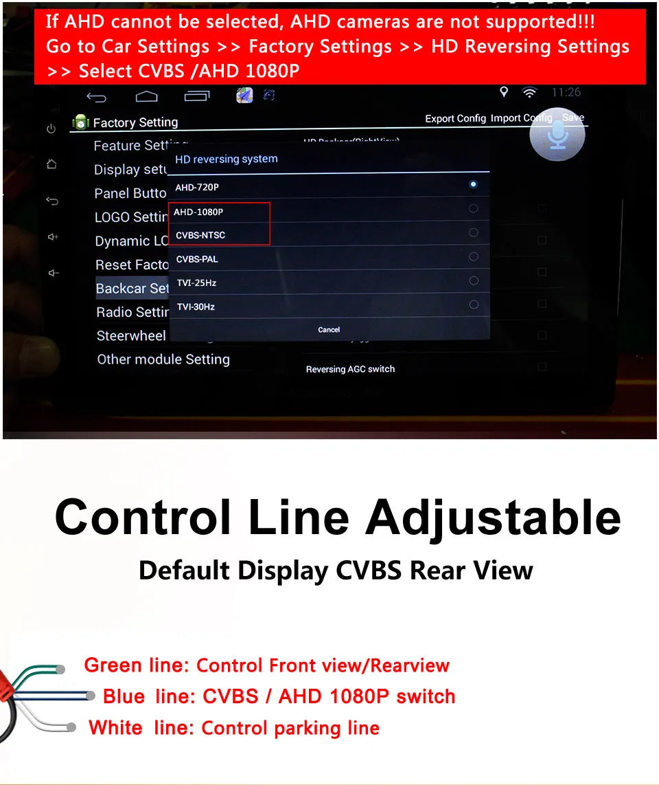 180 Golden Lens AHD 1080P Car Rear View Camera