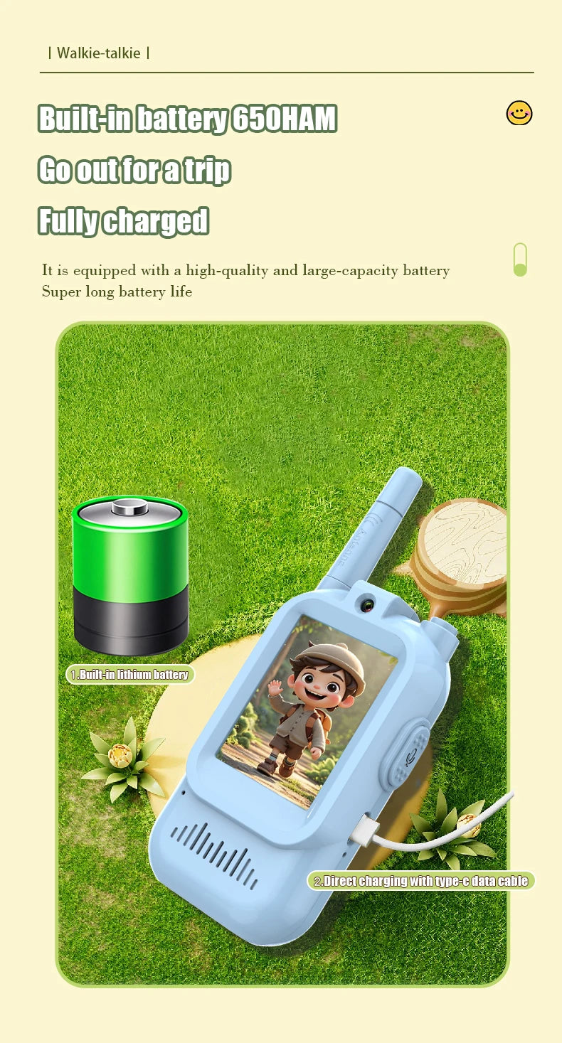 Children's Video Walkie Talkies 2 Pack Rechargeable