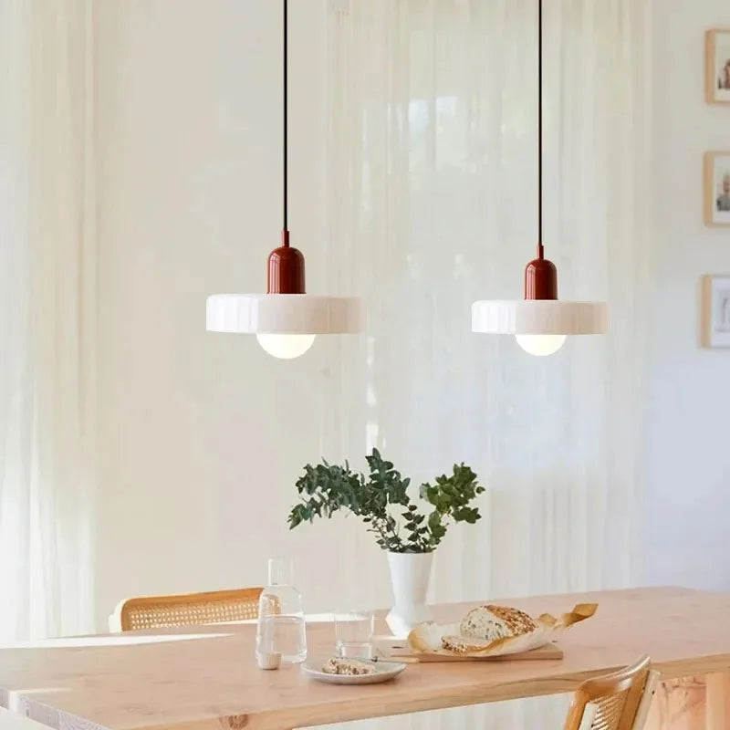 Nordic Retro Glass Pendant Lamps Indoor E27 LED Chandelier