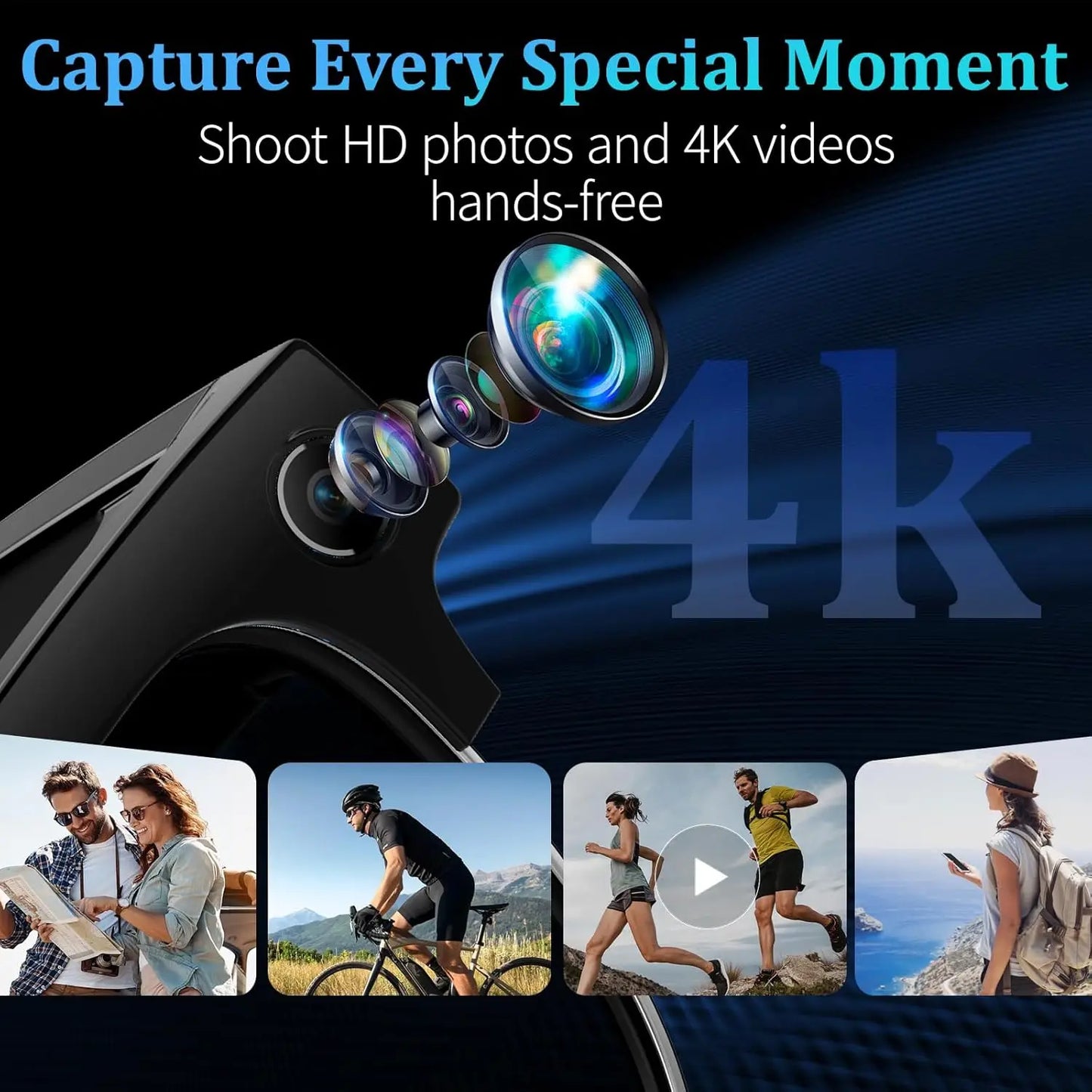 New Business 4K HD Color Change AI Smart Glasses 800W Pixel