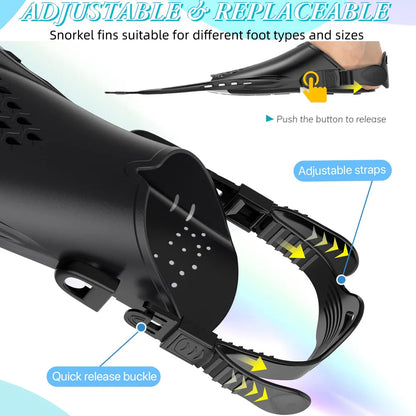 Snorkel Fins Swimming Flippers Adjustable Buckles