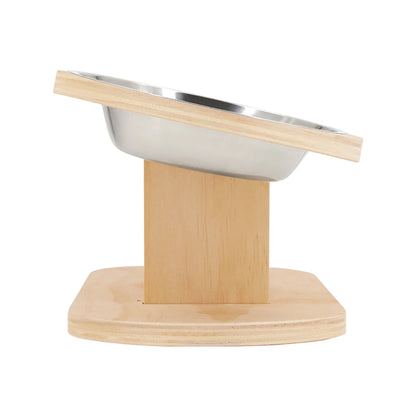 Elevated Cat Bowls Raised Wood Stand Feeder