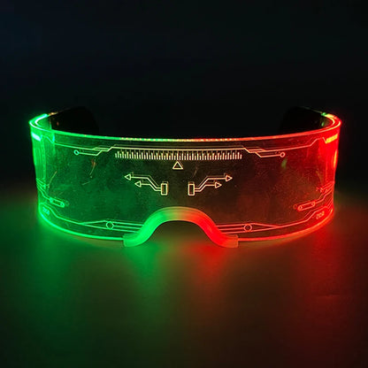 New Acrylic Luminous Glowing Cyberpunk Glasses LED Light