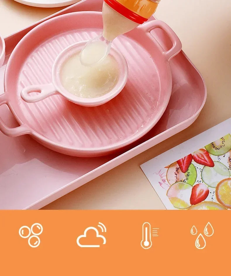 Safe Useful Silicone Baby Bottle with Spoon Food Supplement