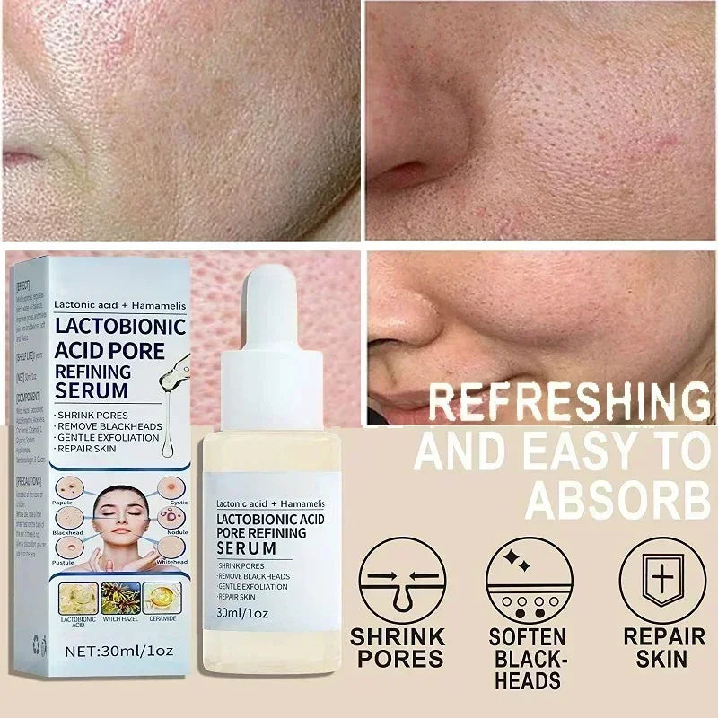 Lactobionic Acid Pore Shrink Serum Hyaluronic Face Moisturizing