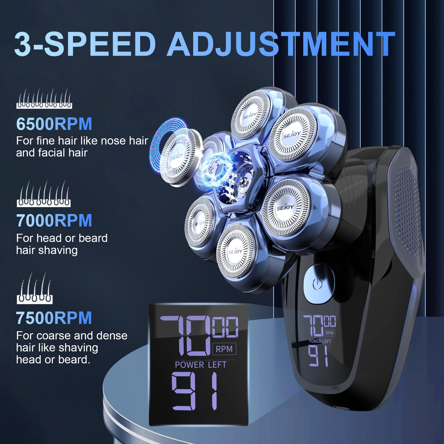6-in-1 7D Head Shavers for Bald Men Electric Razor