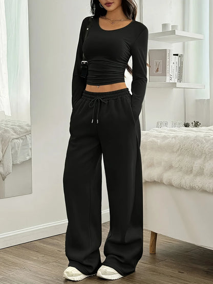 Women Jogger Cotton Pants Casual Drawstring Loose Unisex